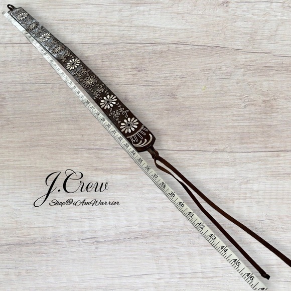 J.Crew genuine leather boho floral embroidered leather tie belt *shop@iamwarrior main image 11